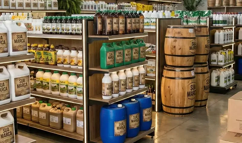 Criamos sua marca própria de fertilizantes, do conceito ao produto pronto para vender.